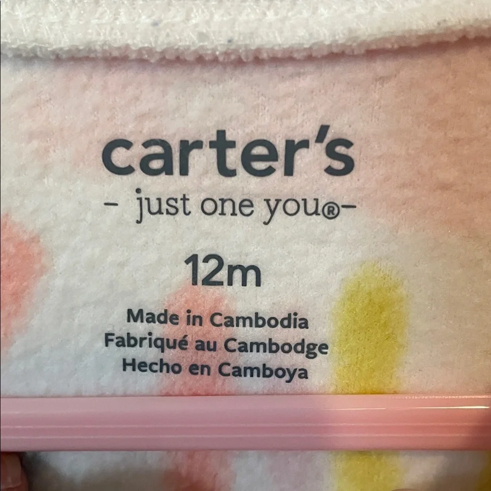 Bundle of 3 Carter's 12m Fleece Footie Pajamas